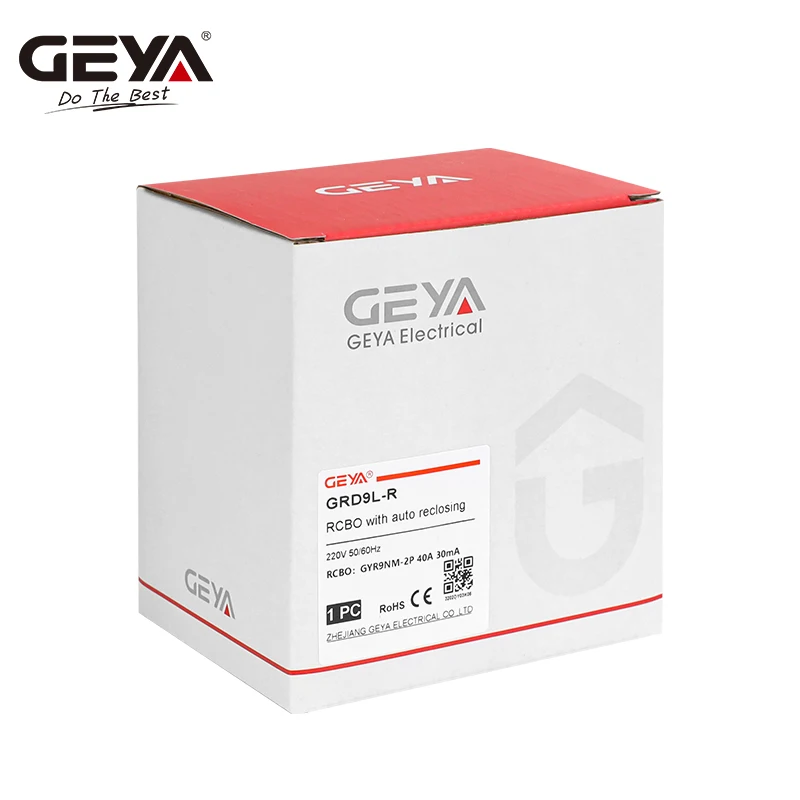 GEYA Type A RCBO Auto Recloser Leakage Circuit Breaker with Overcurrent Protection 40A 30mA RCD Electromagnetic Super Immunised