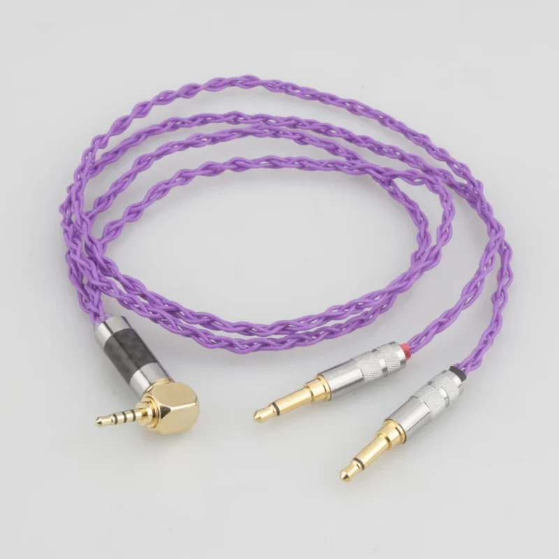 جديد 2.5 مللي متر الزاوية اليمنى متوازنة 8 النوى الفضة مطلي رئيس [كابل الهاتف ترقية لسماعة الرأس البؤرية Elegia elear البؤرية واضحة برو