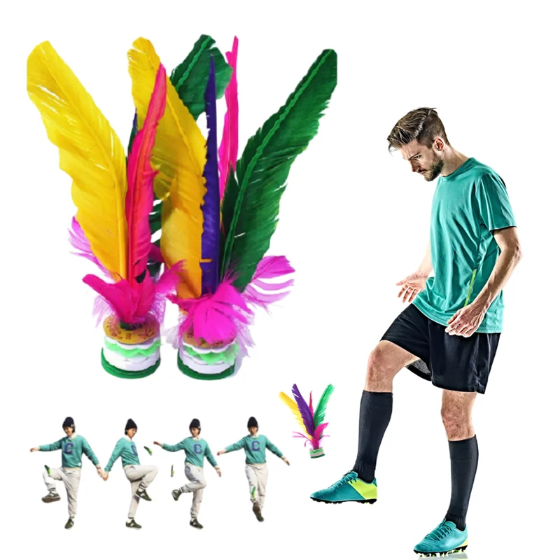 3pcs China Kick Shuttlecock Fitness Entertainment Footbal Foot Kick Fancy Goose Feather Shuttlecock For Physical Exercise