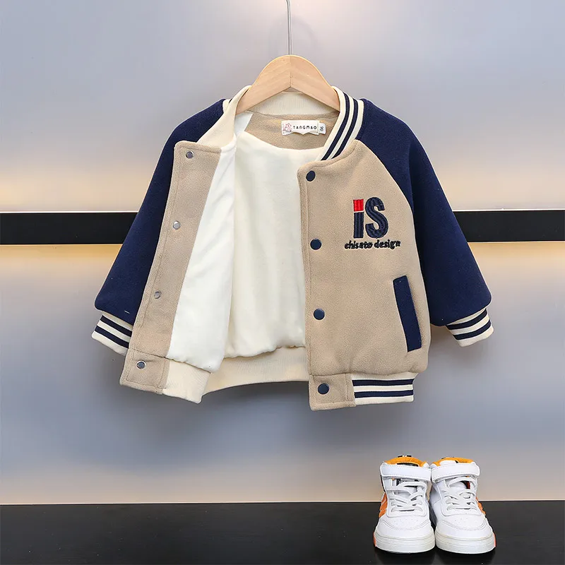 

Thiened Fce Winter Jaet for Boys Warm Coat Two-Piece Set Faionable Autumn Winter Clothes Stand Fit Home Comfort