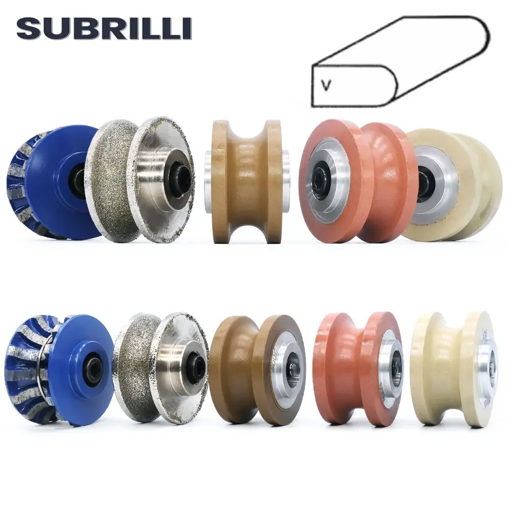 SUBRILLI V20 V30 Diamond Router Bit Full Bullnose M10 Cutting Portable Stone Granite Marble Edge Grinding Abrasive Wheel