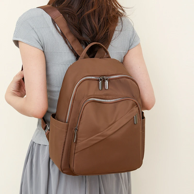 Backpack Women's 2024 New Fashion Oxford Cloth Light Travel Bag Student Schoolbag Storage Crossbody Bag Wholesale
