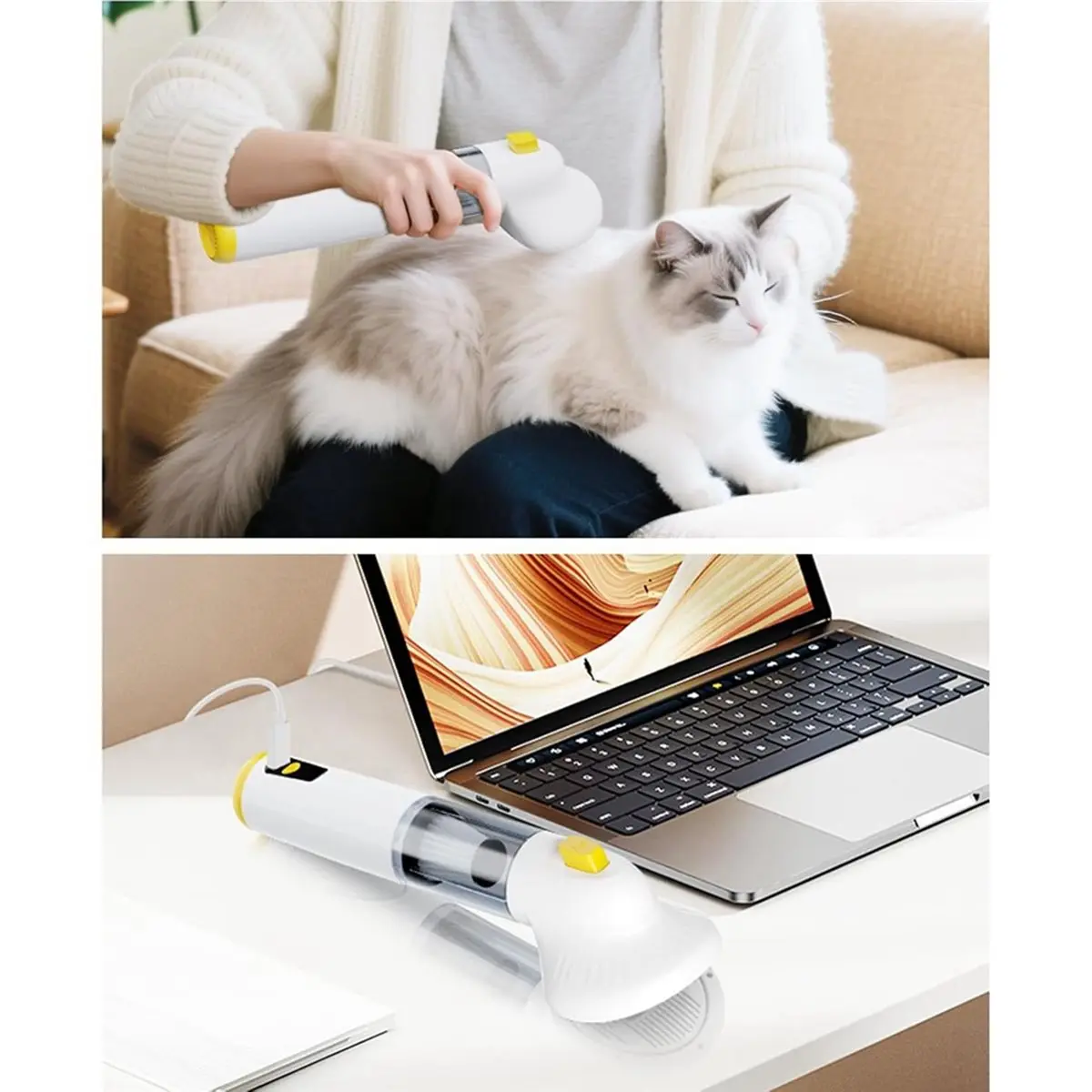 a97gコードレス犬用掃除機グルーマーキット、コードレス充電式犬用毛掃除ブラシ、ハンディミニペット掃除機ブラシ