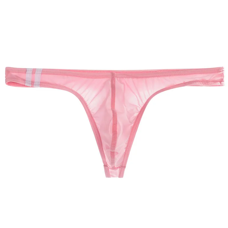 Herren sexy Riemen g String Eis Seide transparente Unterhose ultra dünne niedrige Taille u konvexe Höschen Sommer atmungsaktive Unterwäsche