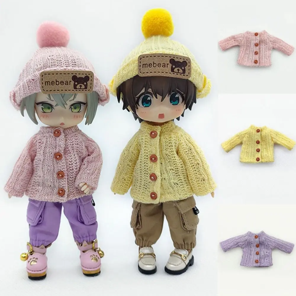 

Кукла ручной работы, вязаный свитер, кардиганы, разноцветная мини-повседневная одежда, аксессуары, топы для кукол 1/11, 1/12, для кукол OB11