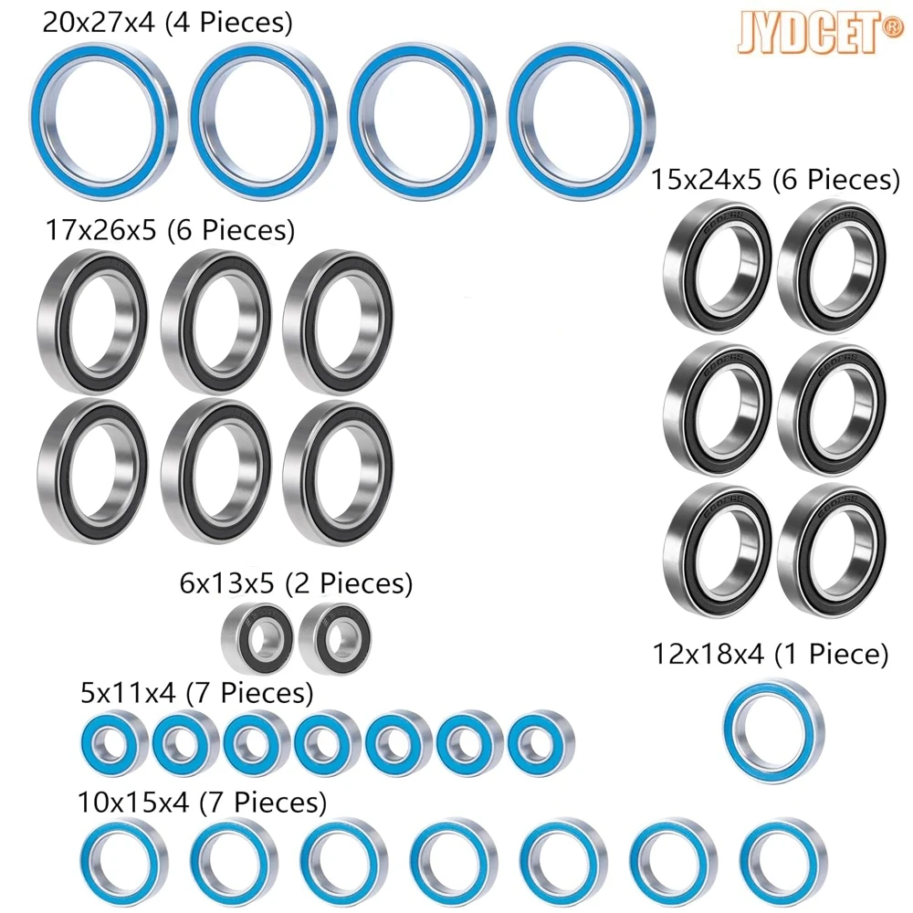 

33Pcs Wheel Hub Axle Steel Sealed Ball Bearing Kit for Traxxas X-Truck X-Maxx 8S 77086-4 Snap on 1/5 RC Car Truck Model Parts