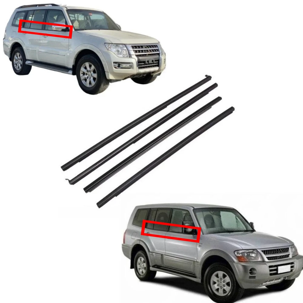4 Pieces Outside Window Moulding Belt For Pajero Montero V73 V78 V97 V98 Glass Weatherstrip Seal MN117040