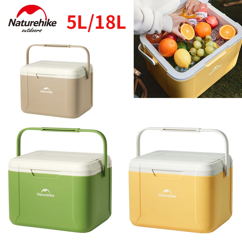 Naturehike Cooler Box 5л 18л большой емкости портативный для кемпинга, рыбалки, пикника, автомобиля, изоляционный ящик для льда, полипропилен, пищевой класс