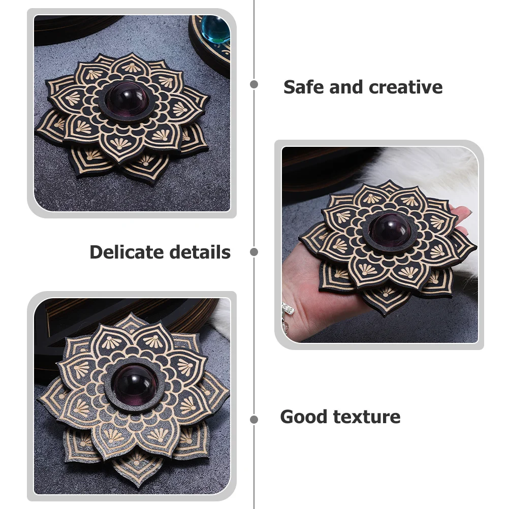 

Crystal Ball Display Stand Wooden Base Table Decor, Retro Holder For Home Office Decoration, Wooden Crystal