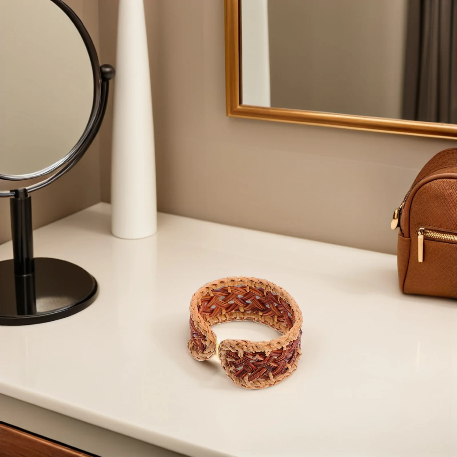 الروطان سوار المنسوجة يدويا القش الكفة الإسورة خمر البوهيمي نمط قابل للتعديل المنسوجة المعصم مجوهرات للنساء بيان الصيف