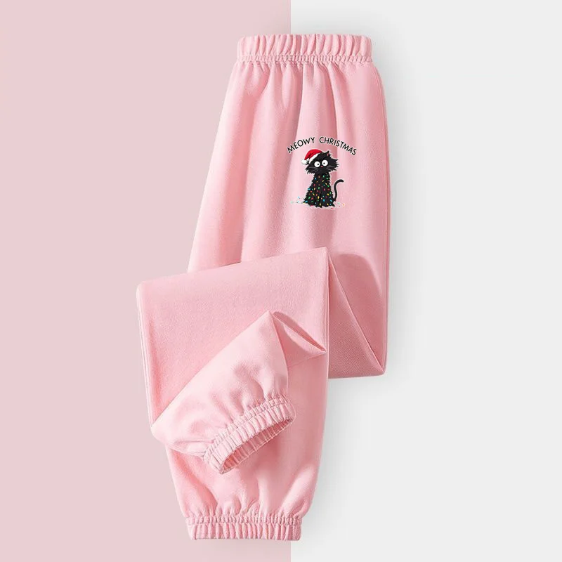 تي شيرت بأكمام قصيرة لحفلات عيد الميلاد للأطفال، قميص كارتوني على شكل قطة سوداء للفتيات والأولاد، ملابس كاجوال #5