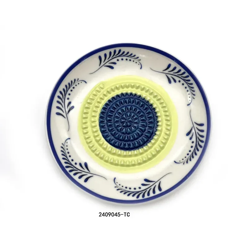 Modern Ceramic Ginger Garlic Grater Board Eco Friendly Flower Design Display Plate for Kitchen Home Decoration