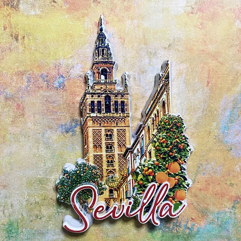 

3D Sevilla Cathedral Refrigerator Magnet - Spain-Inspired Home Decor, Cute & Strong Fridge Magnet, Resin Material