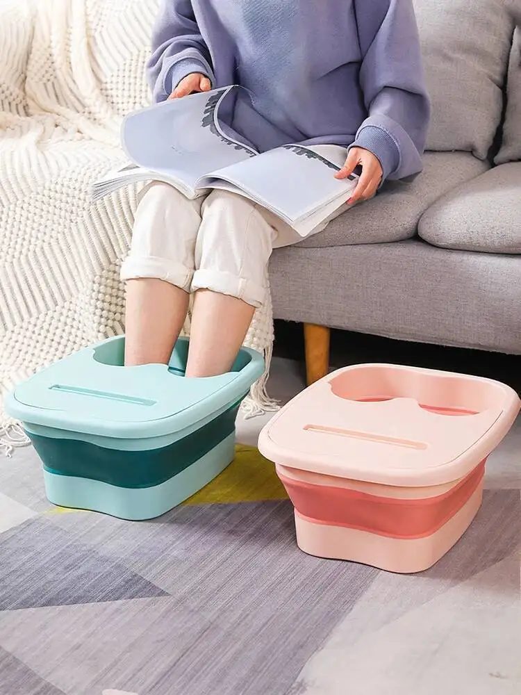 

Foldable Footbath Massage Soaking Folding Basin Spa Foot Bucket Household Sauna Pedicure Bath Bathtub
