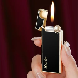 Portable Luxury Grinding Wheel Flint Metal Pipe Cigarette Lighter Gas Lighters Smoking Accessory Butane Gadgets for Men