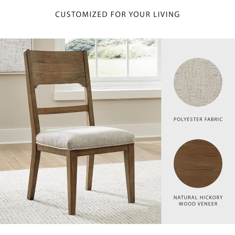 طقم كراسي تناول الطعام التقليدية المكونة من قطعتين من أشلي كابالين باللون البني والأسمر الداكن