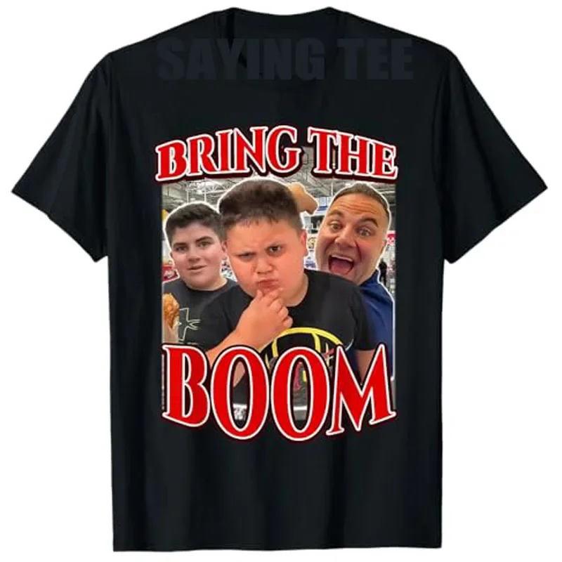 Bring The Boom Rizzler Fun Joke Gift T-shirt Yume Shi Fashion Childrens Satirical Words T-shirt Short Sleeve Shirt Pattern Top