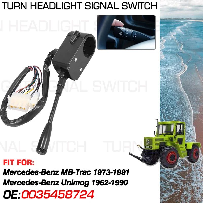 

Car Headlight Steering Column Switch For Mercedes-Benz MB-Trac 1973-1991 Mercedes-Benz Unimog 1962-1990 0035458724 A0035458724