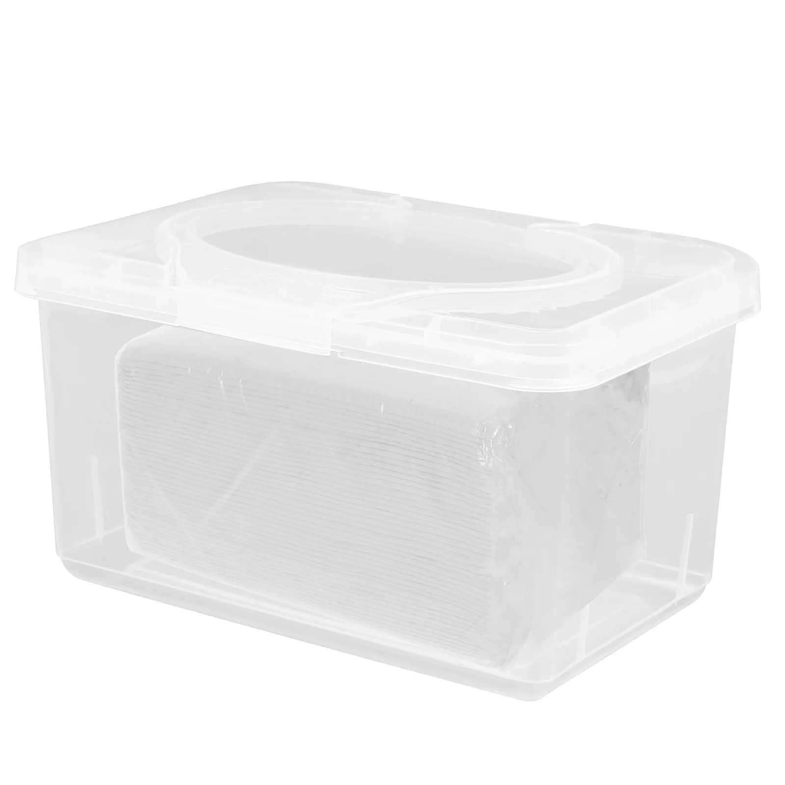 

2pcs Baby Wipes Box Transparent Lid PP Packaging Home Dispenser Refillable Container Bathroom Stable Functional Wipes Holder