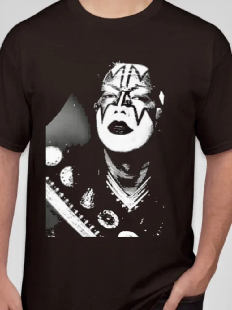 T-shirt noir à manches courtes en coton Vintage Ace Frehley pour hommes