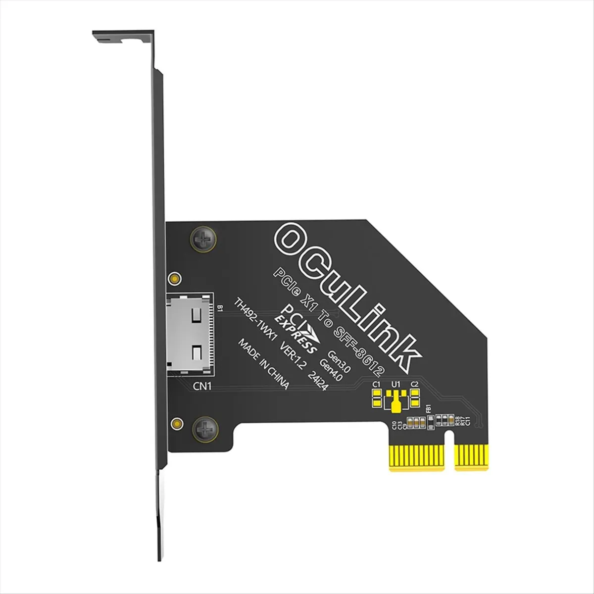 ABGN PCI-E 1X 4.0 to Oculink SFF-8611/8612 Expansion Card Adapter with Long Profile Bracket