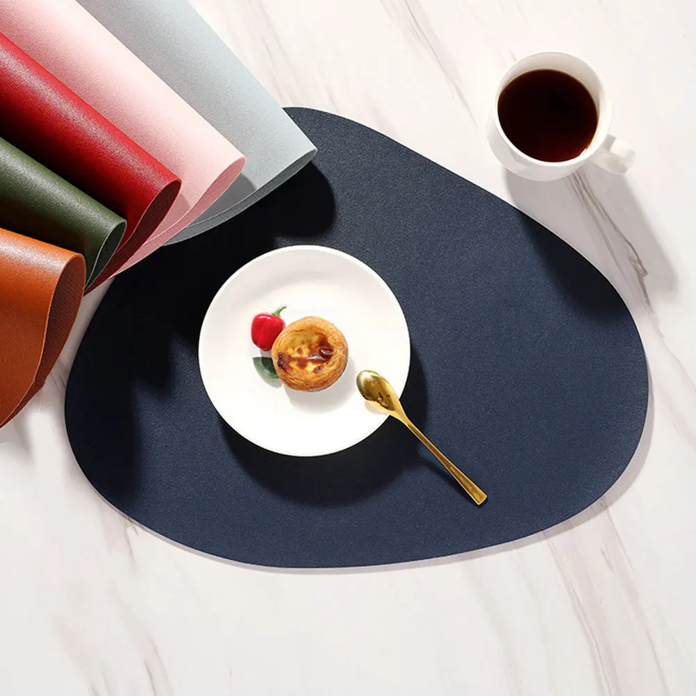 

Thickened Table Mat Waterproof Heat Resistant Non-Slip Placemat Coaster Bowl Mat for Kitchen Dining Table Protector Blue