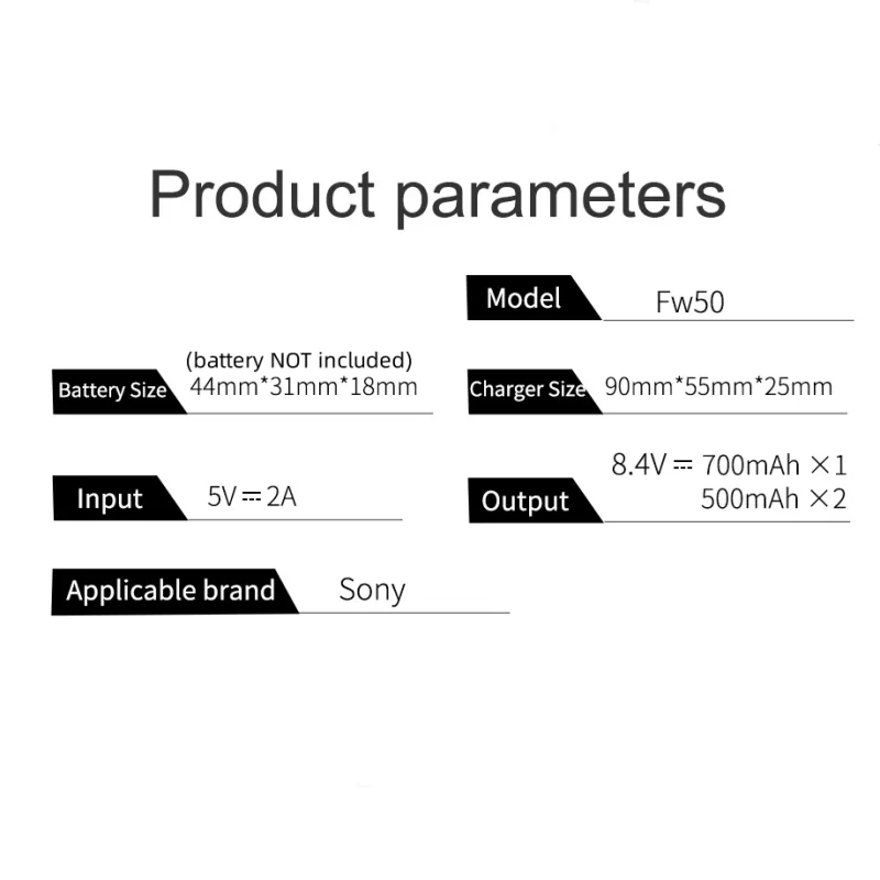 NP-FW50 LCD USB double chargeur NP FW50 chargeurs de batterie d'appareil photo pour Sony Alpha a6500 a6300 a7 7R a7R a7R II a7II NEX-3 NEX-3N NEX-5