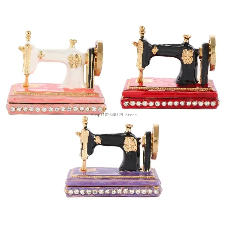 Vintage Sewing Machine Jewelry Box for Rings Earrings and Display