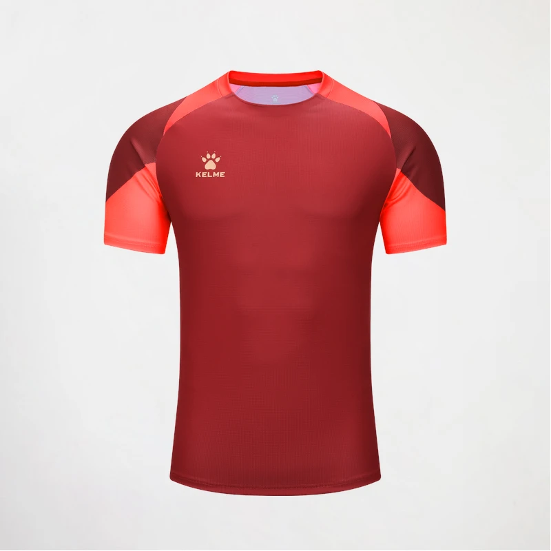 Kelme Heren Voetbal Gym Korte Mouwen Hardlopen Vocht Wicking Ronde Hals T-Shirt Training Gym Sport Shirt Tops - afbeelding 1
