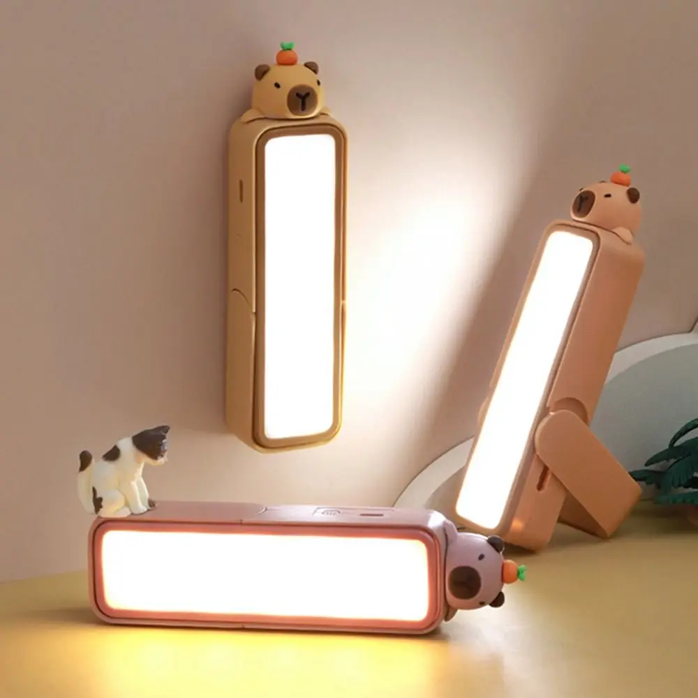 Usb recarregável capivara lâmpada de mesa multifuncional bonito dos desenhos animados animal pequena luz da noite 3 engrenagens ajustável engraçado lâmpada parede