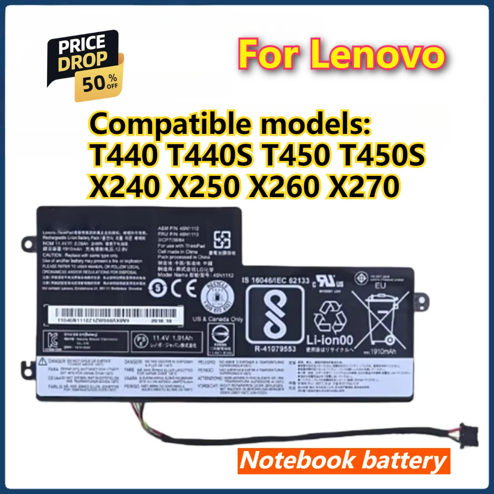 

45N1110 45N1111 Laptop Battery Apply To Lenovo ThinkPad T440 T440S T450 T450S X240 X240S X250 X260 X270 L450 Internal Battery