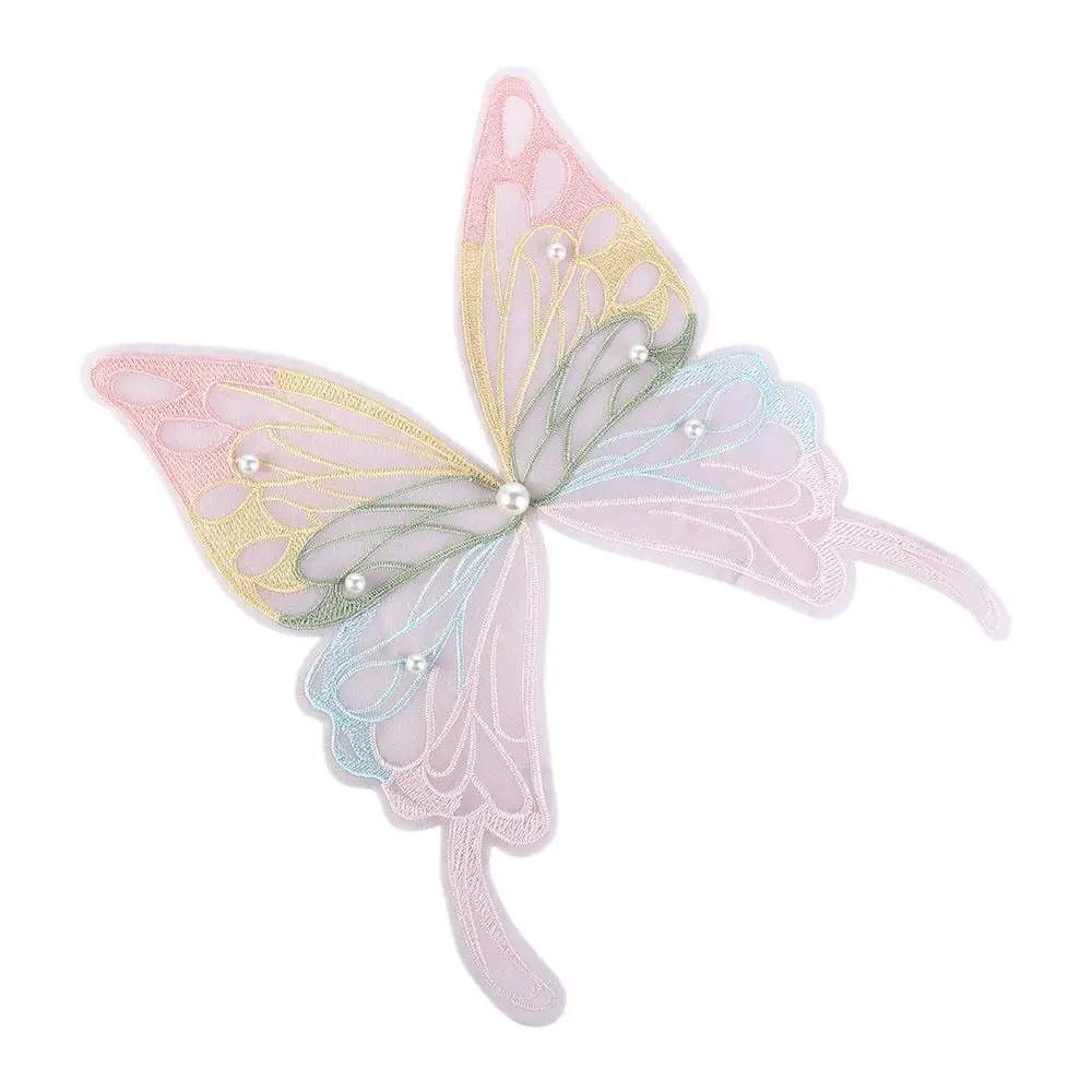 Sewing Headwear Organza Fabric Clothes Decoration Butterfly Appliques Clothing Stickers Apparel Accessories Embroidered Patch