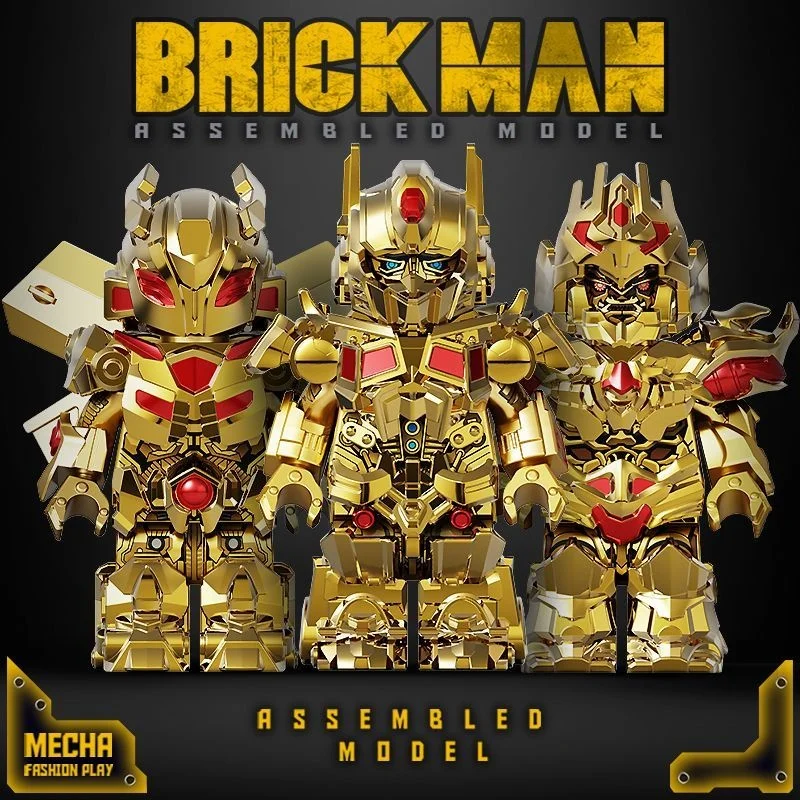 Brick Man Transformers Assemble Kit Models Optimus Prime Bumblebee Action Figure Gold Edition Transforming Car Toy Children Gift