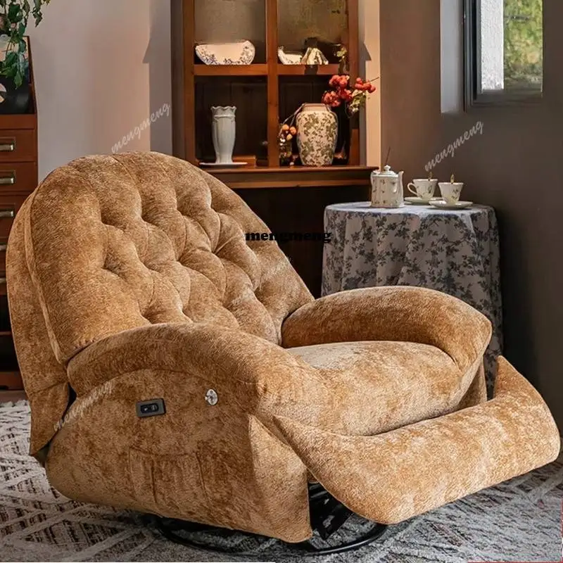 Electric massage single sofa space sofa cabin can lie down and sleep light luxury sofa multi-functional rotating lazy recliner