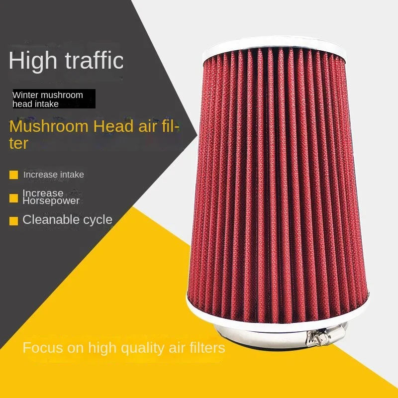 

Intake modification of car mushroom head high flow air filter for self priming car turbine power improvement 76MM inner diameter