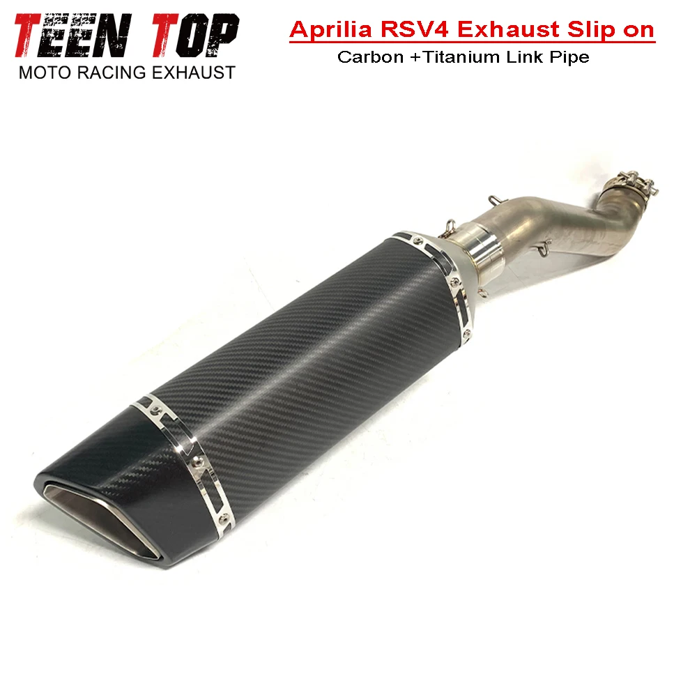 Motor Bike Exhaust Escape Titanium Middle Pipe Muffler For Aprilia RSV4 1000 Exhaust Elbow Tube Slip on Tuono V4 factory 60.5mm