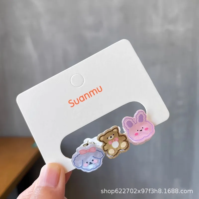 Hair Clip Baby Girls Cute Cartoon Mini Claw Bangs Hairpin Colorful Resin Lightweight for Kids Infant Toddler Daily Use