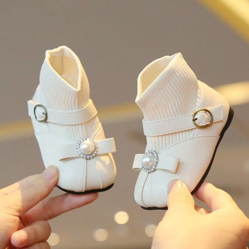 Winter Child Boot 2025 New Brand Girl Velvet Boots Fashion Princess Girl Anti slip Warm Versatile Breathable Autumn Short Boots
