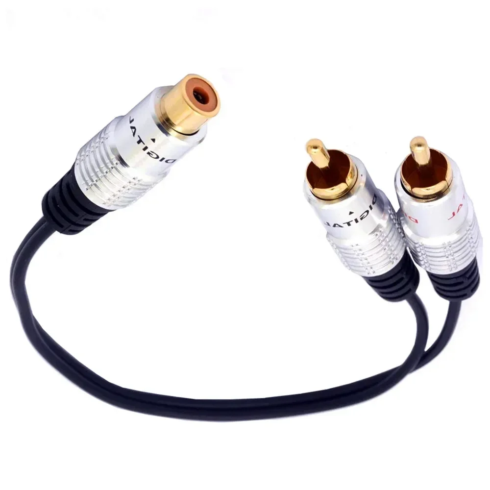 RCA Y Adapter 1 ERE RCA Female to 2 RCA Male Splitter Cable for Audio Amplifier Subwoofer(RCA Female to 2 Male)