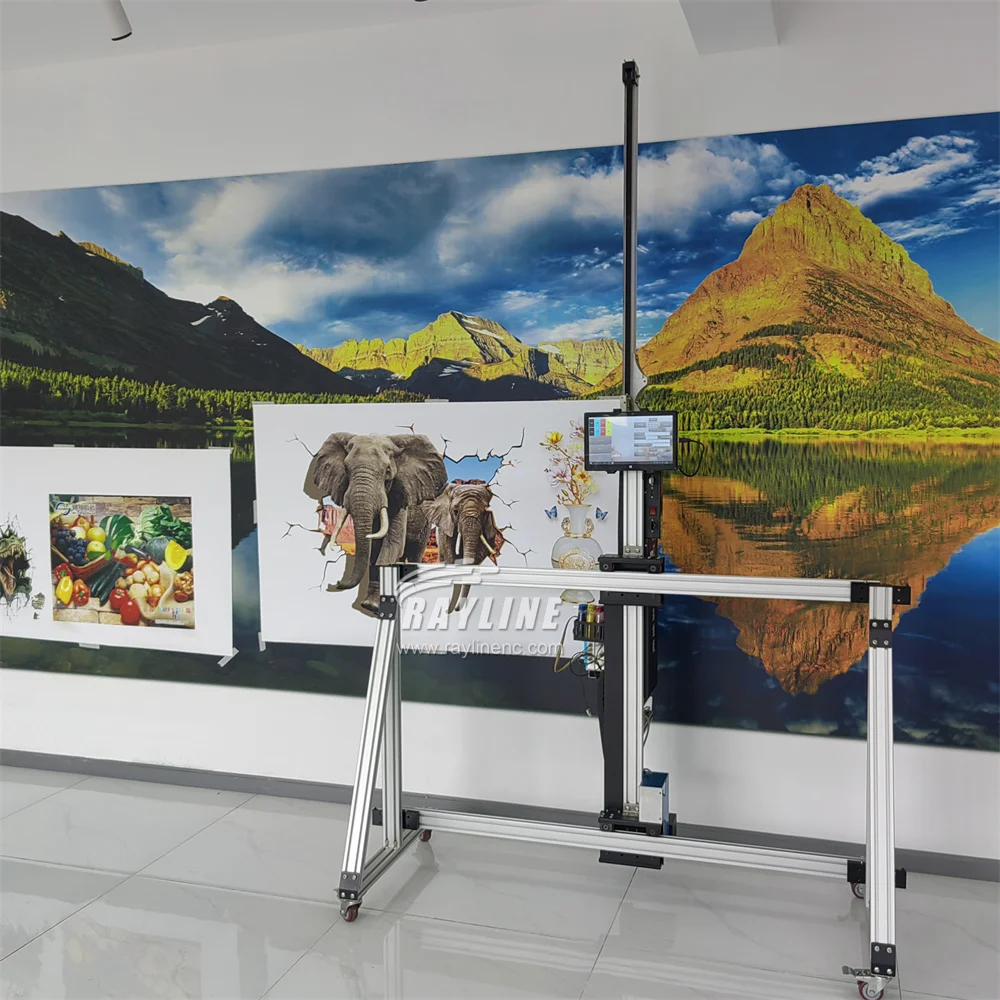 Wall/ground 2 in 1 AI 4K Wall PrinterAutomatic Splitting/Positioning Images Unlimited Length/Width Wall Printing Machine