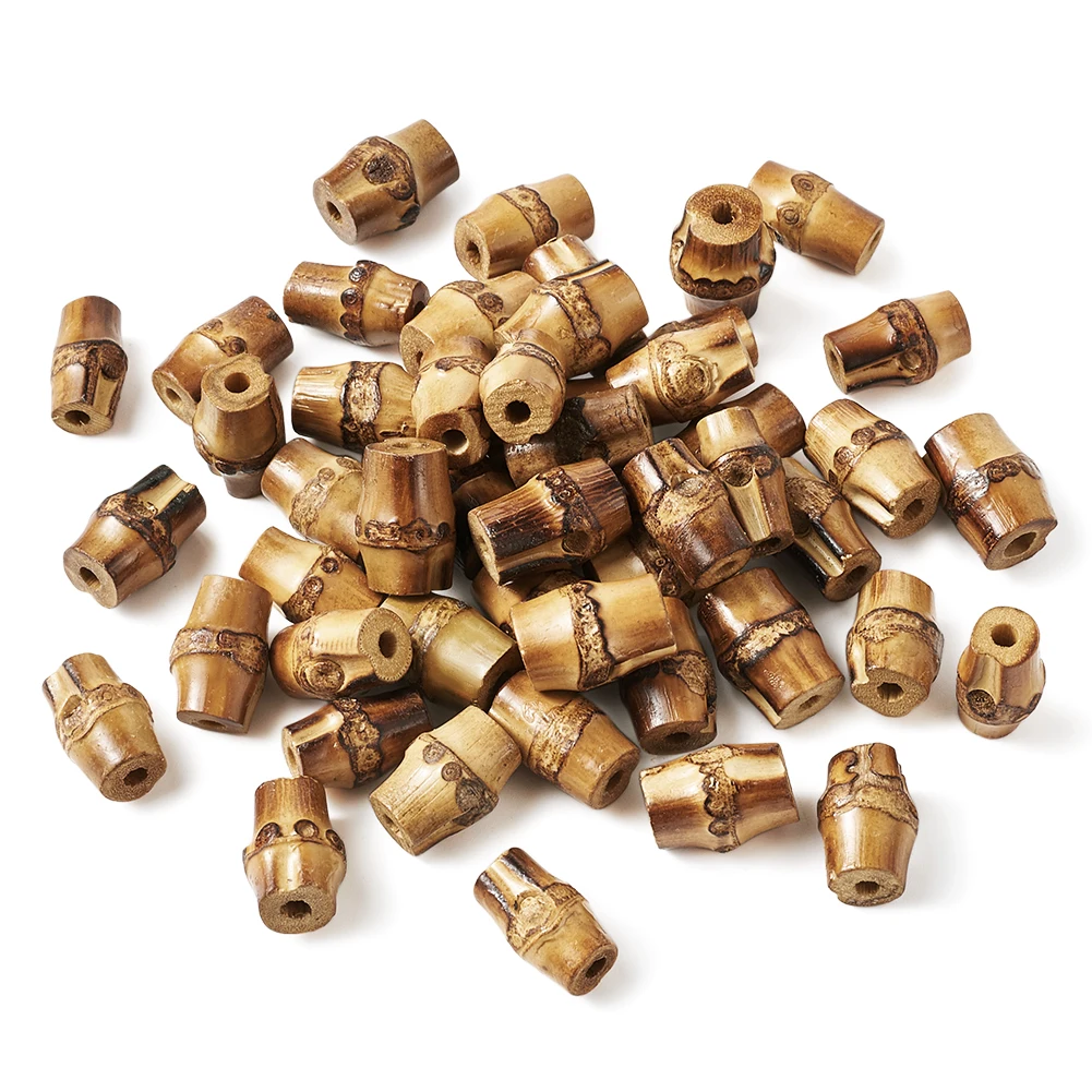 50pcs Natural Bodhi Beads Column Shape Buddhism Wood Beads Camel Color For DIY Prayer Bracelet Necklace Jewelry Making Findings