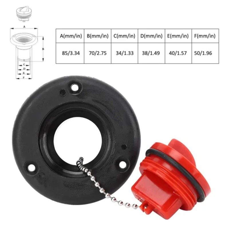 

38mm Water Tank & Fuel Inlet Filler Cap For RV Caravan Yacht Durable Replacement Parts
