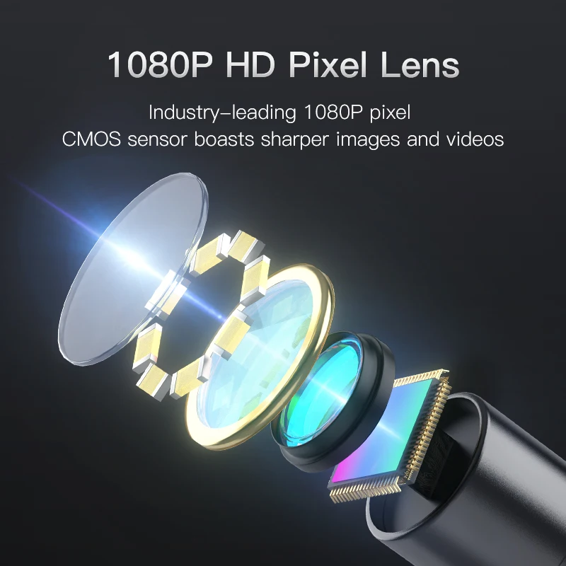 産業用内視鏡カメラ,8つのLEDライト,IPSスクリーン,IP67防水,HD, 1080p,8mmレンズ,自動車検査カメラ,4.3インチ