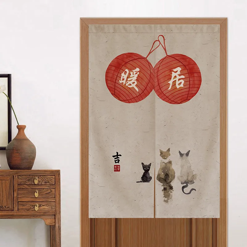 

Warm Kitchen Door Curtain Cat Pattern Partition Curtain Home Bedroom Bathroom Toilet Feng Shui Door Curtain Noren