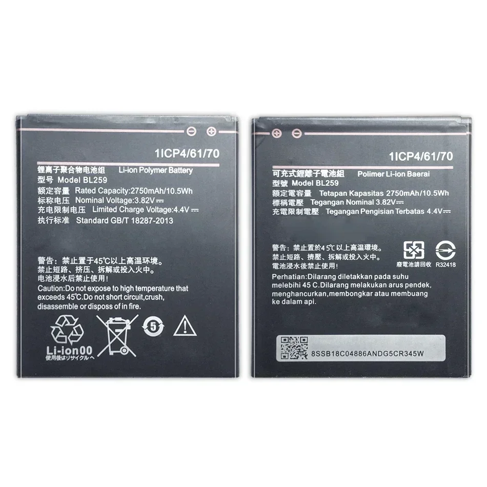 2750mAh BL259 BL 259 For Lenovo Lemon 3 Lemon3 3S K32C30 K32c36 Vibe K5/K5 Plus/A6020a40 A6020 A40 A 6020a40 Battery