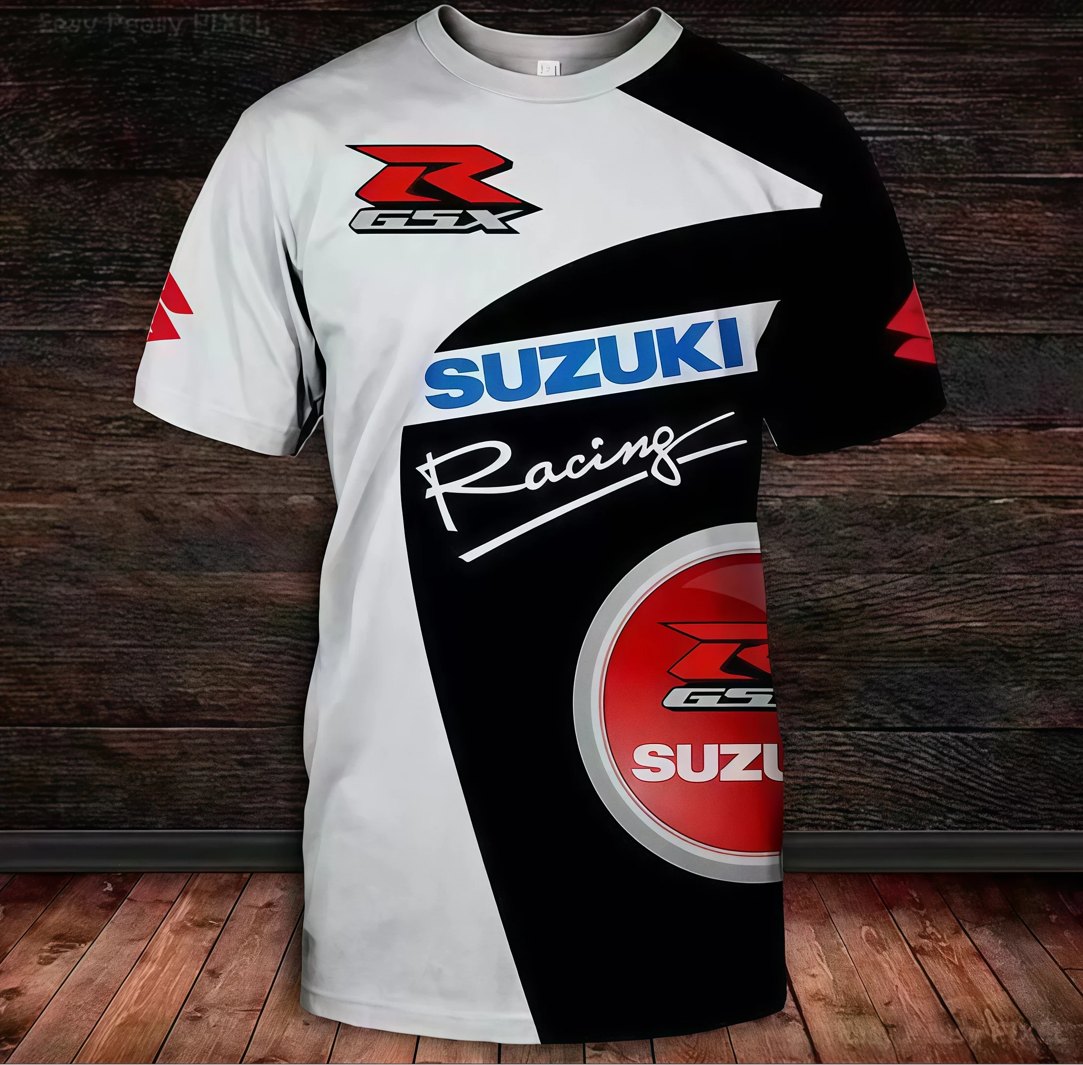 

SUZUKI motorcycle short-sleeved T-shirt 3d printed for men, summer high-quality casual wear, top breathable and quick-drying