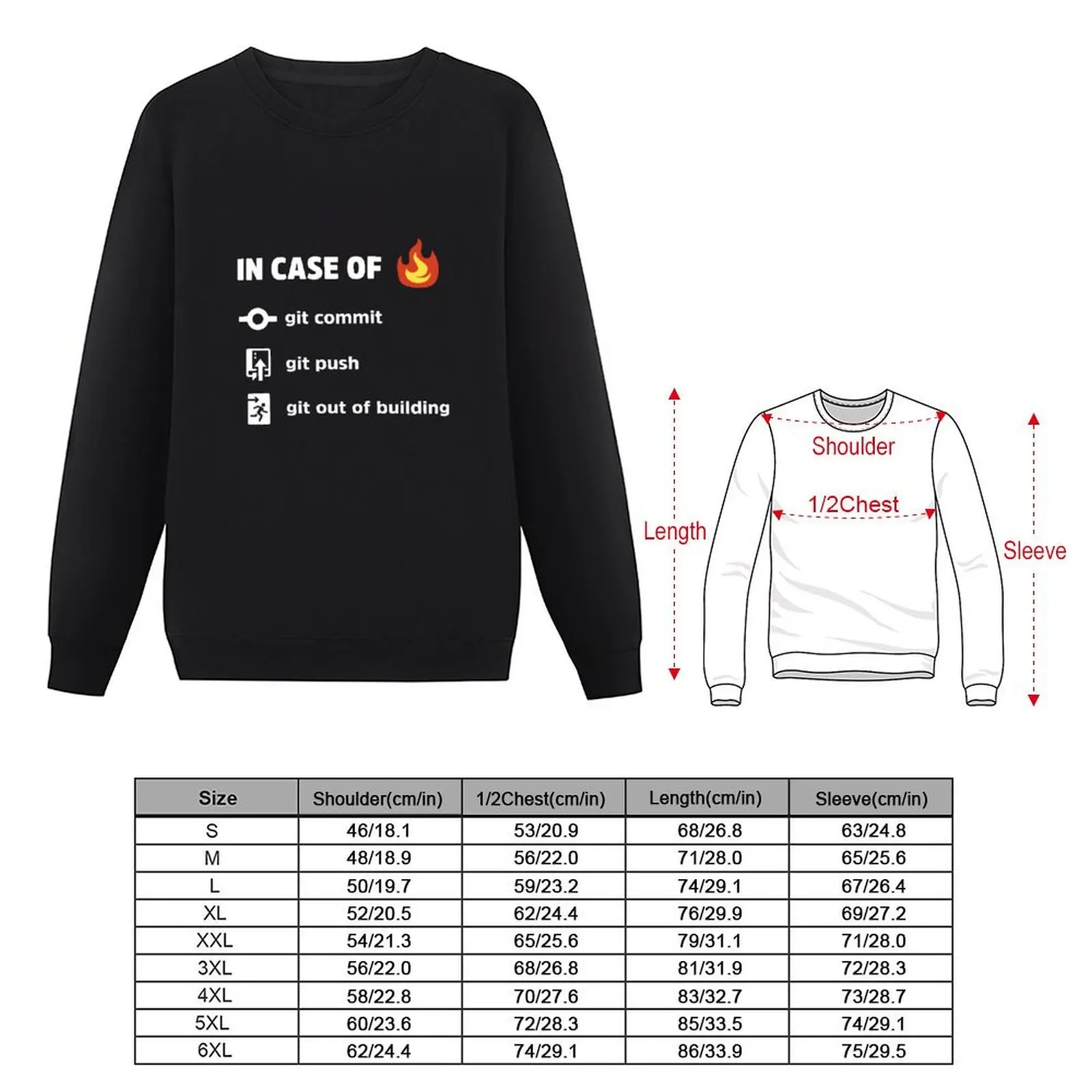 استخدام Git In Case of Fire v2 - نكت برمجة مضحكة - بلوفر داكن ملابس رجالية ملابس رجالي سويت شيرت