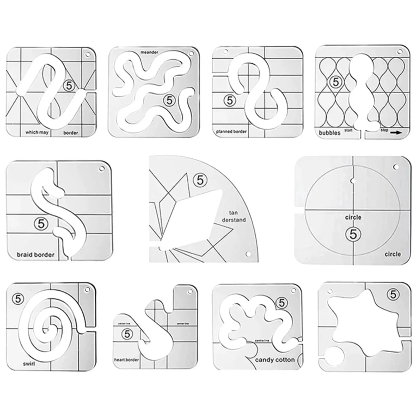 

Motion Quilting Templates Set Sewing Cloth Ruler DIY Tool Craft Patchwork Domestic for Household Machine Apprentices