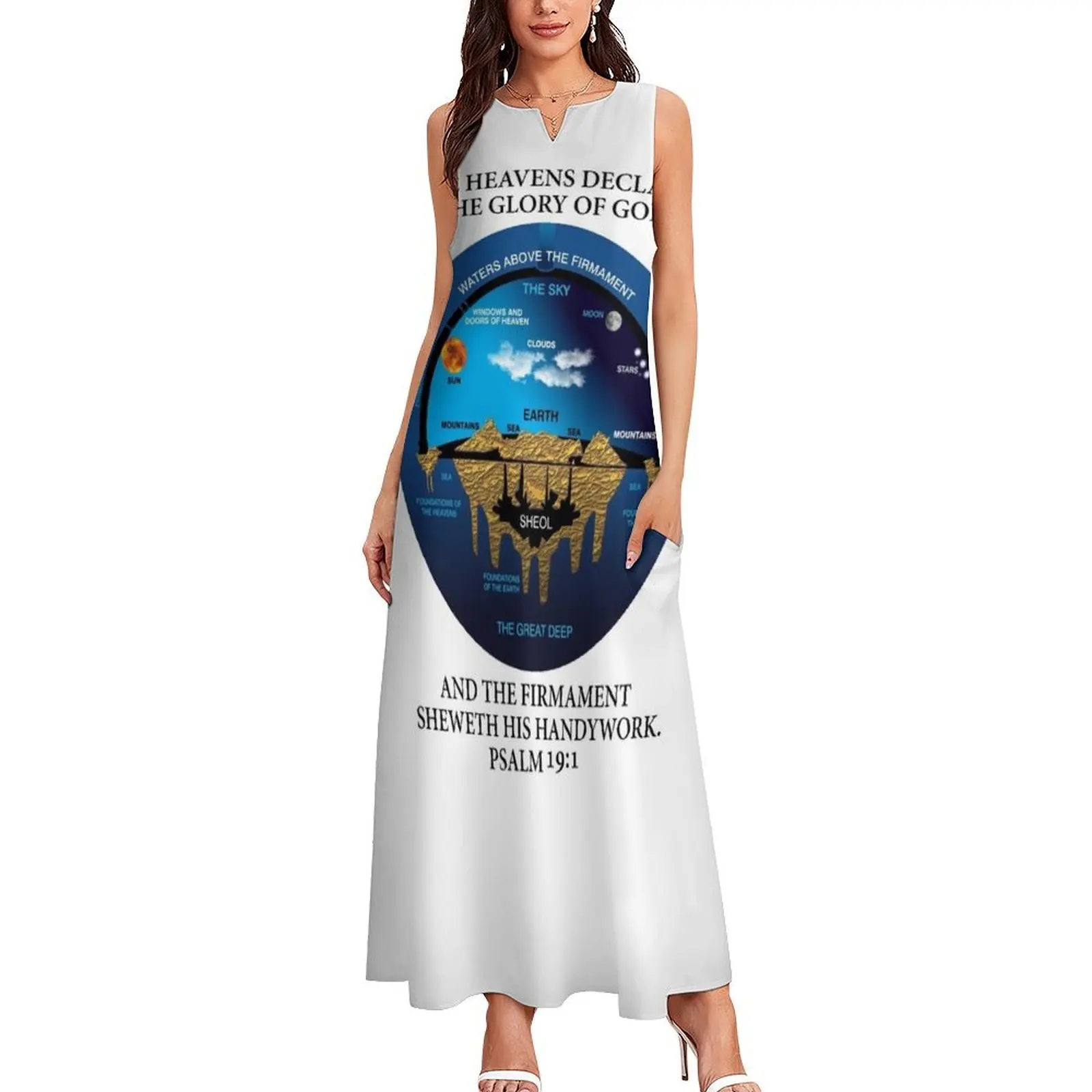 Ancient Hebrew Cosmology Concept Psalm 19:1 KJV version Long Dress summer dress party dresses women summer women's dress 2025