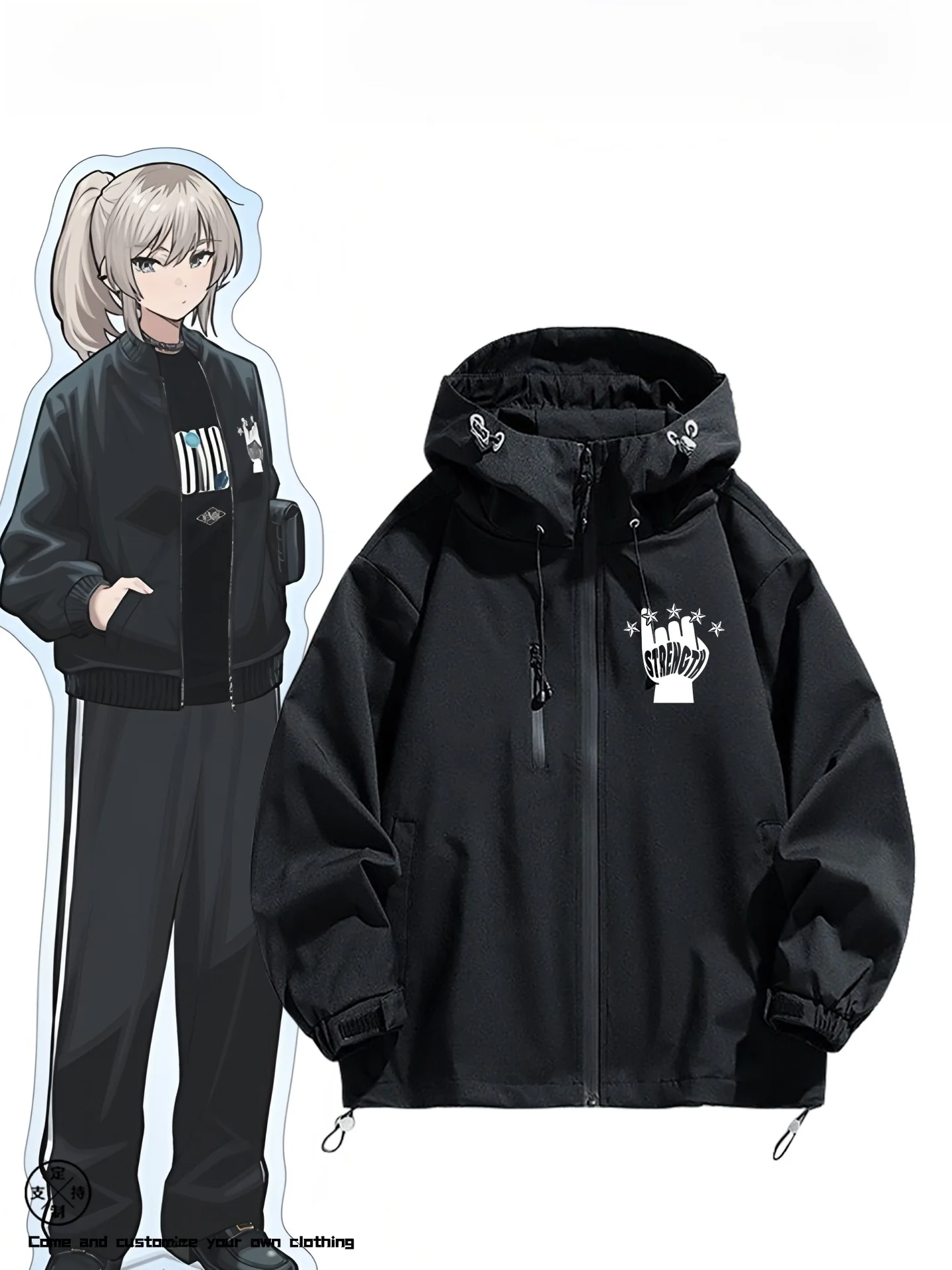 

Youthful Autumn Winter Jaet Coat ex Polyester Windproof Outdoor Casual Sle with Hat ket Design Zipper Closure